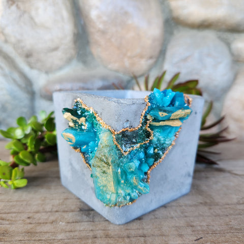 (#312) Turquoise Crystal Geode - Square (#312) Turquoise Crystal Geode - Square