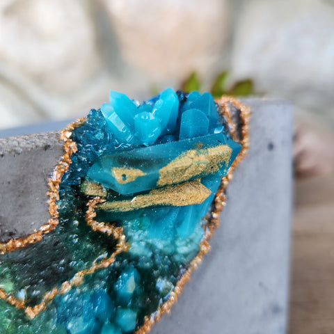 (#312) Turquoise Crystal Geode - Square (#312) Turquoise Crystal Geode - Square