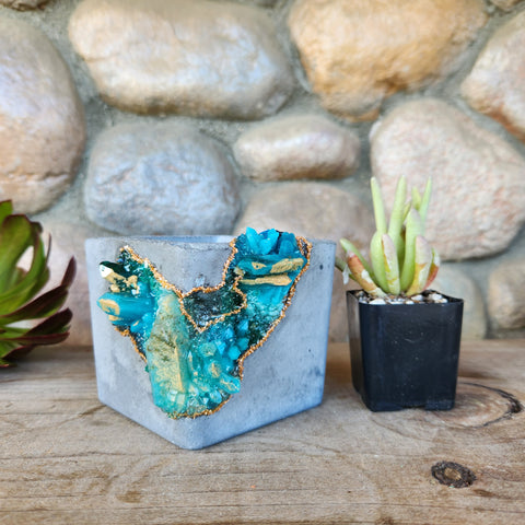 (#312) Turquoise Crystal Geode - Square (#312) Turquoise Crystal Geode - Square