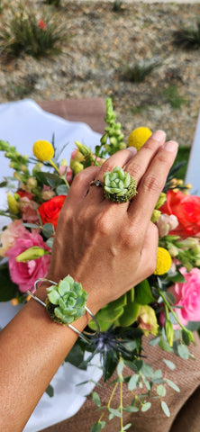 Succulent Cuff Bracelet (simple) & Ring