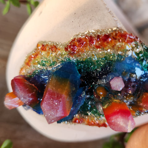 (#1150) Rainbow Crystal Geode - OG Cylinder