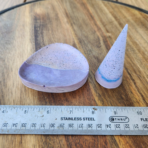 Jesmonite Set - Triangle Tray & Ring Cone